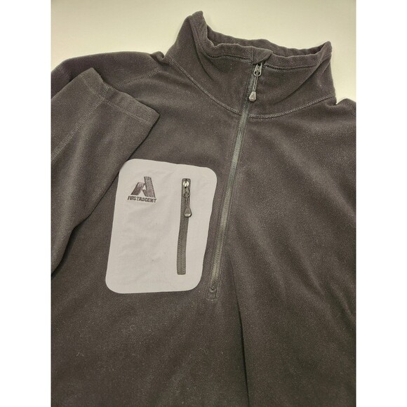 Eddie Bauer First Ascent Fleece 1/4 Zip Pullover Men's L Black Mock Neck Outdoor - Picture 1 of 7